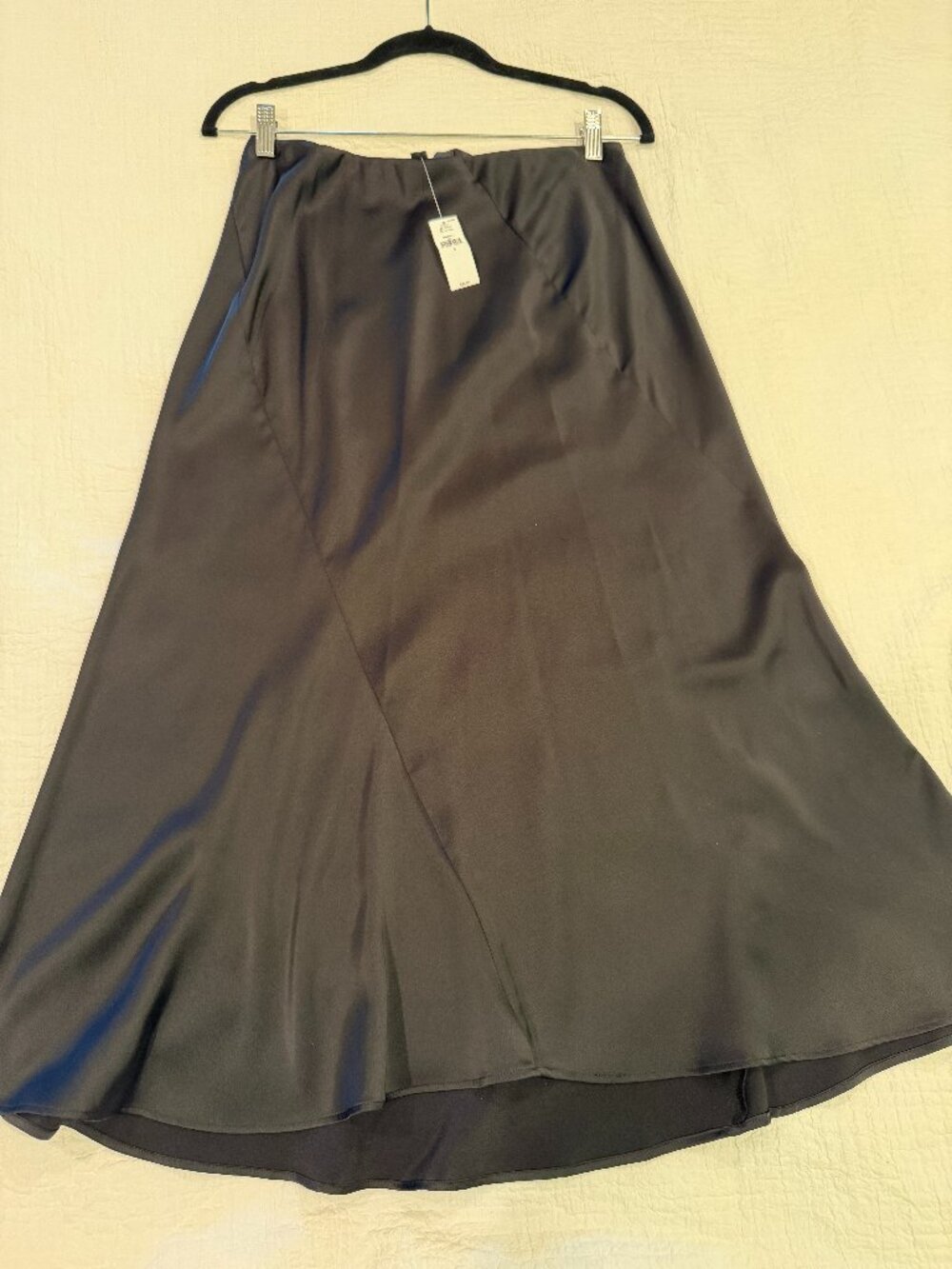 NWT Banana Republic Factory Black Asymmetrical Midi Slip Skirt, Small